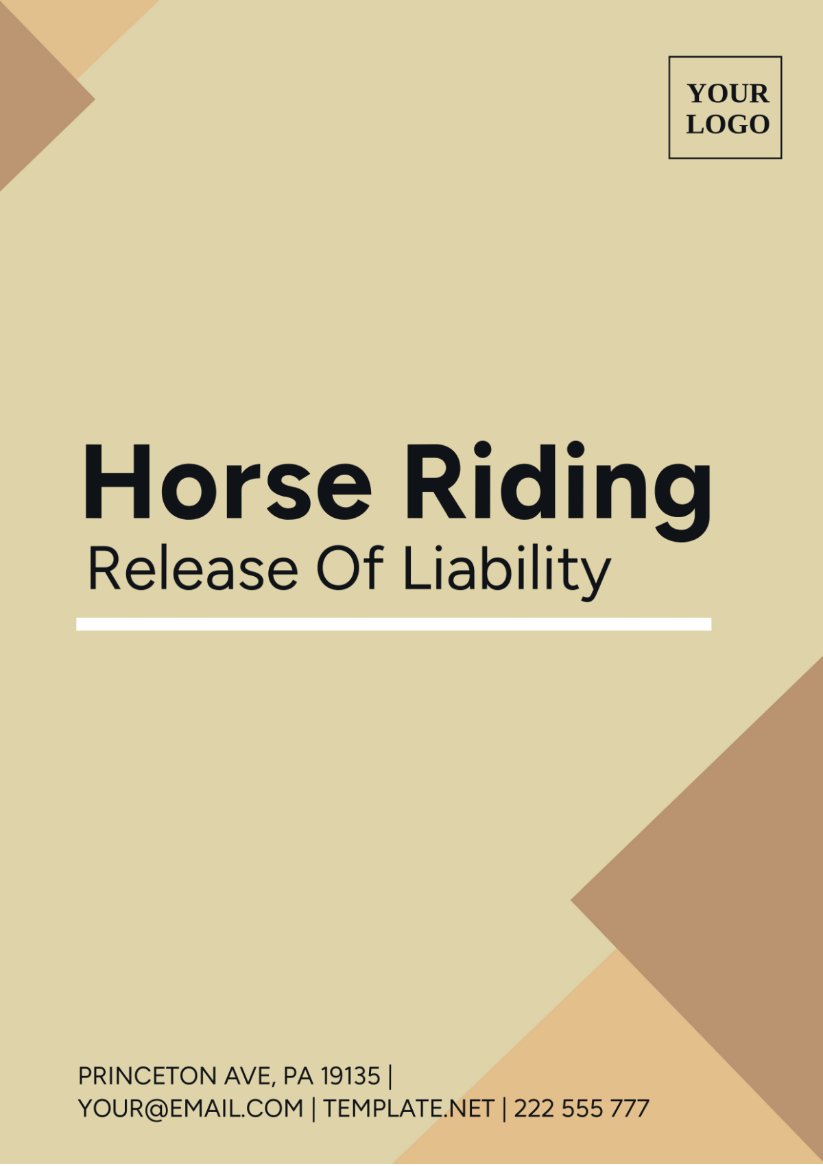Free Horse Riding Release Of Liability Template