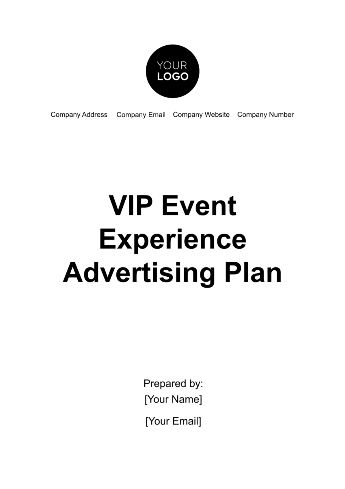 VIP Event Experience Advertising Plan Template