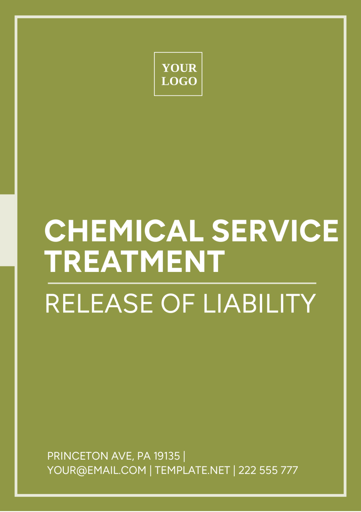 Free Chemical Service Treatment Release Of Liability Template