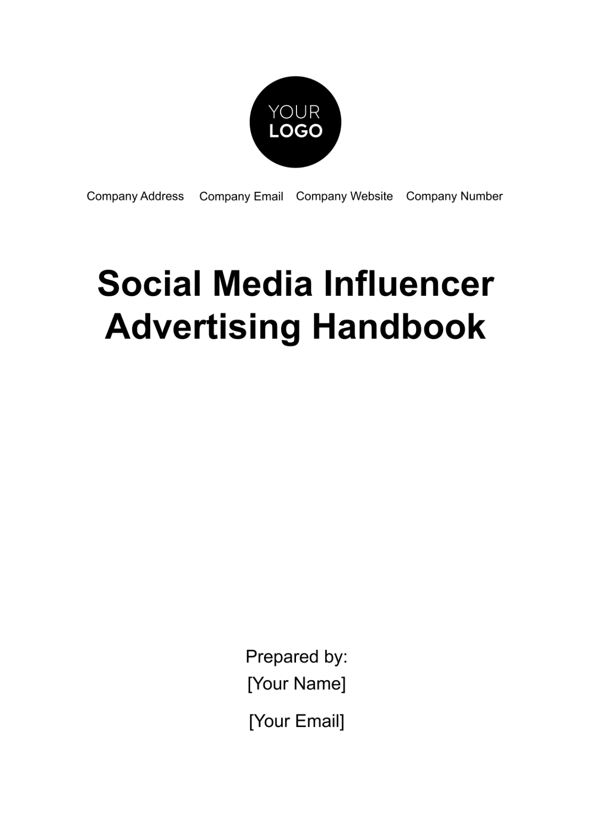 Free Social Media Influencer Advertising Handbook Template