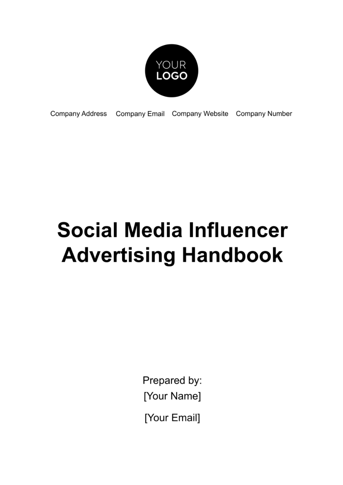 Social Media Influencer Advertising Handbook Template - Edit Online & Download