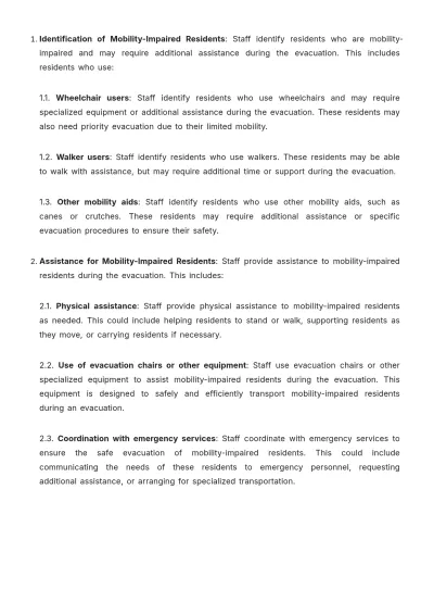 Free Nursing Home Resident Evacuation Protocol Guide Template to Edit Online