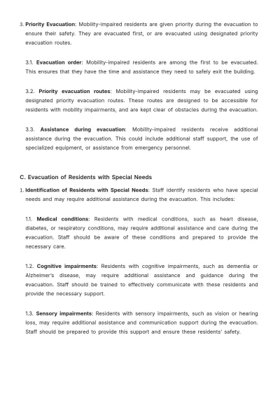 Free Nursing Home Resident Evacuation Protocol Guide Template to Edit Online