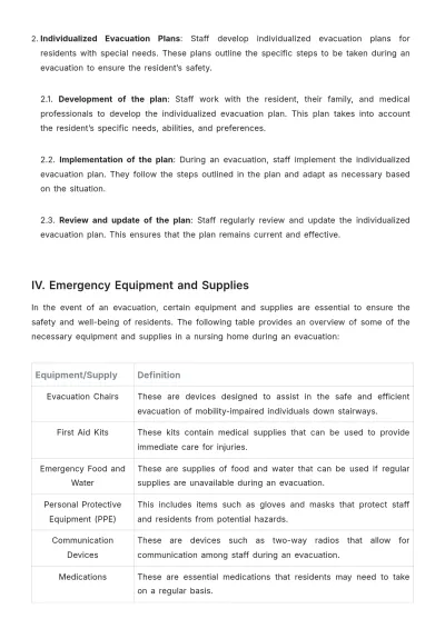 Free Nursing Home Resident Evacuation Protocol Guide Template to Edit Online