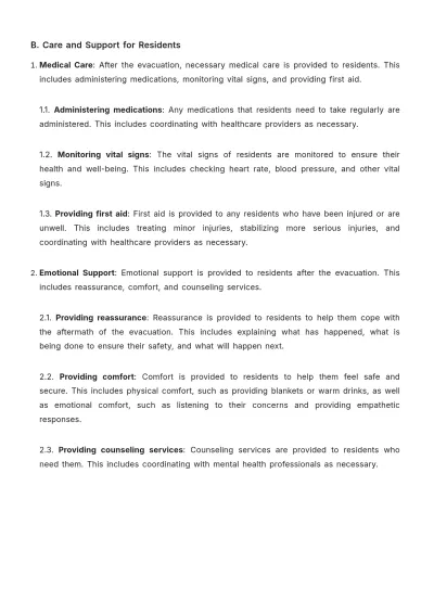 Free Nursing Home Resident Evacuation Protocol Guide Template to Edit Online
