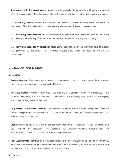 Free Nursing Home Resident Evacuation Protocol Guide Template to Edit Online