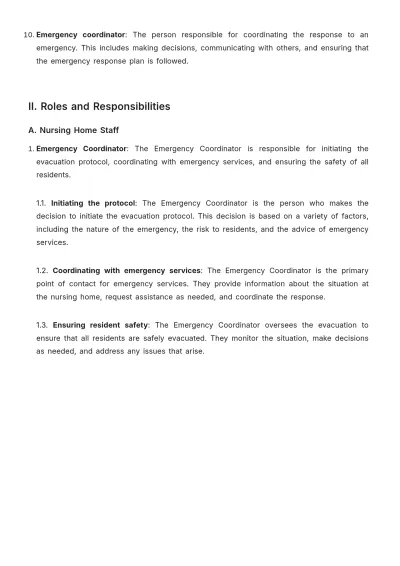 Free Nursing Home Resident Evacuation Protocol Guide Template to Edit Online