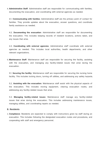 Free Nursing Home Resident Evacuation Protocol Guide Template to Edit Online