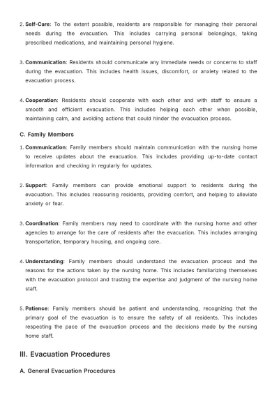 Free Nursing Home Resident Evacuation Protocol Guide Template to Edit Online