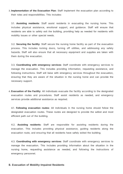 Free Nursing Home Resident Evacuation Protocol Guide Template to Edit Online