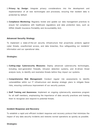 Free Nursing Home Technology Strategy Template to Edit Online