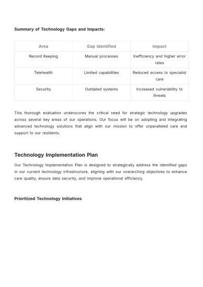Free Nursing Home Technology Strategy Template to Edit Online