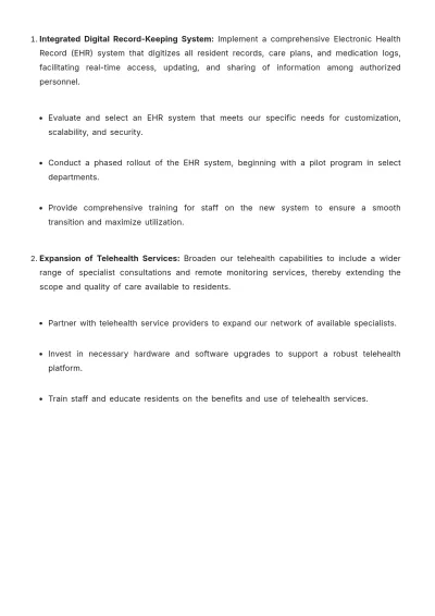 Free Nursing Home Technology Strategy Template to Edit Online