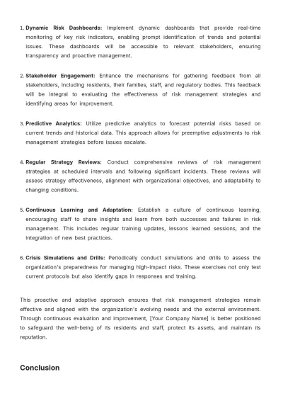 Free Nursing Home Risk Management Strategy Template to Edit Online