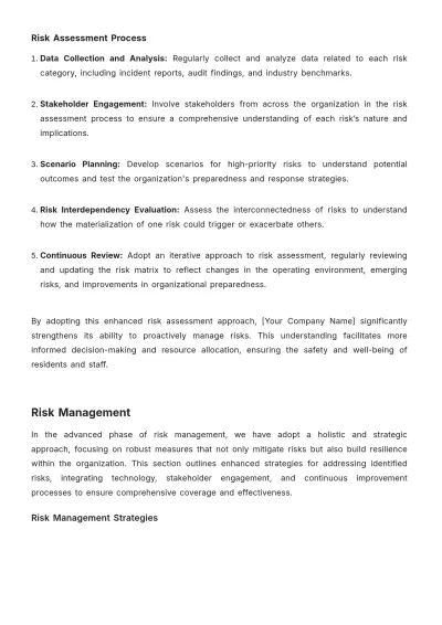 Free Nursing Home Risk Management Strategy Template to Edit Online