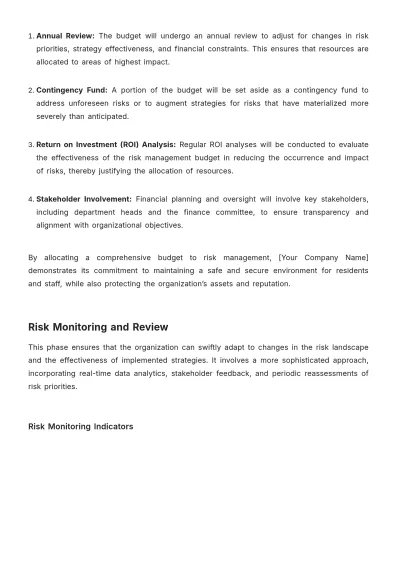 Free Nursing Home Risk Management Strategy Template to Edit Online