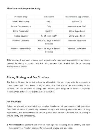 Free Nursing Home Care Billing Management Strategy Template to Edit Online
