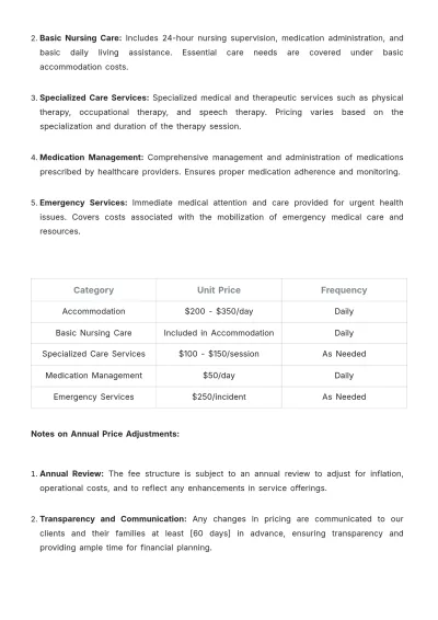 Free Nursing Home Care Billing Management Strategy Template to Edit Online