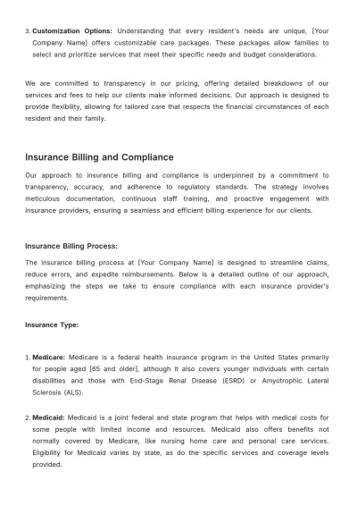 Free Nursing Home Care Billing Management Strategy Template to Edit Online