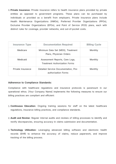 Free Nursing Home Care Billing Management Strategy Template to Edit Online