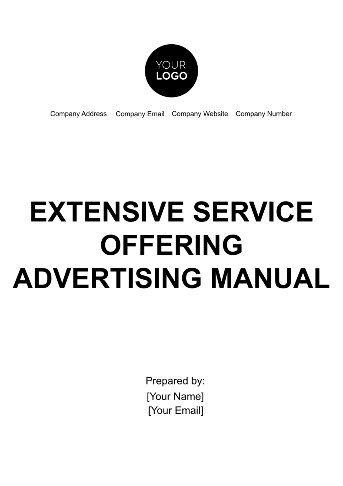 Free Extensive Service Offering Advertising Manual Template