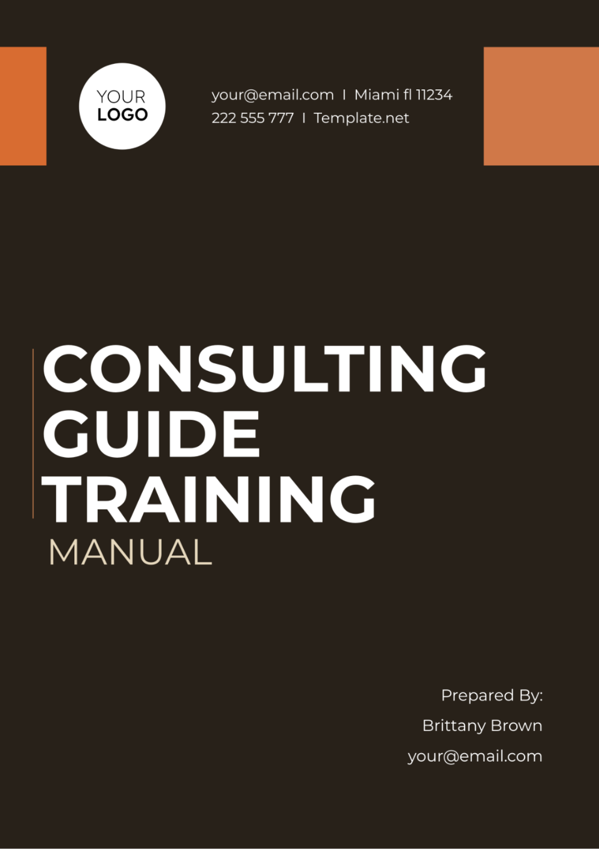 Free Consulting Guide Training Manual Template