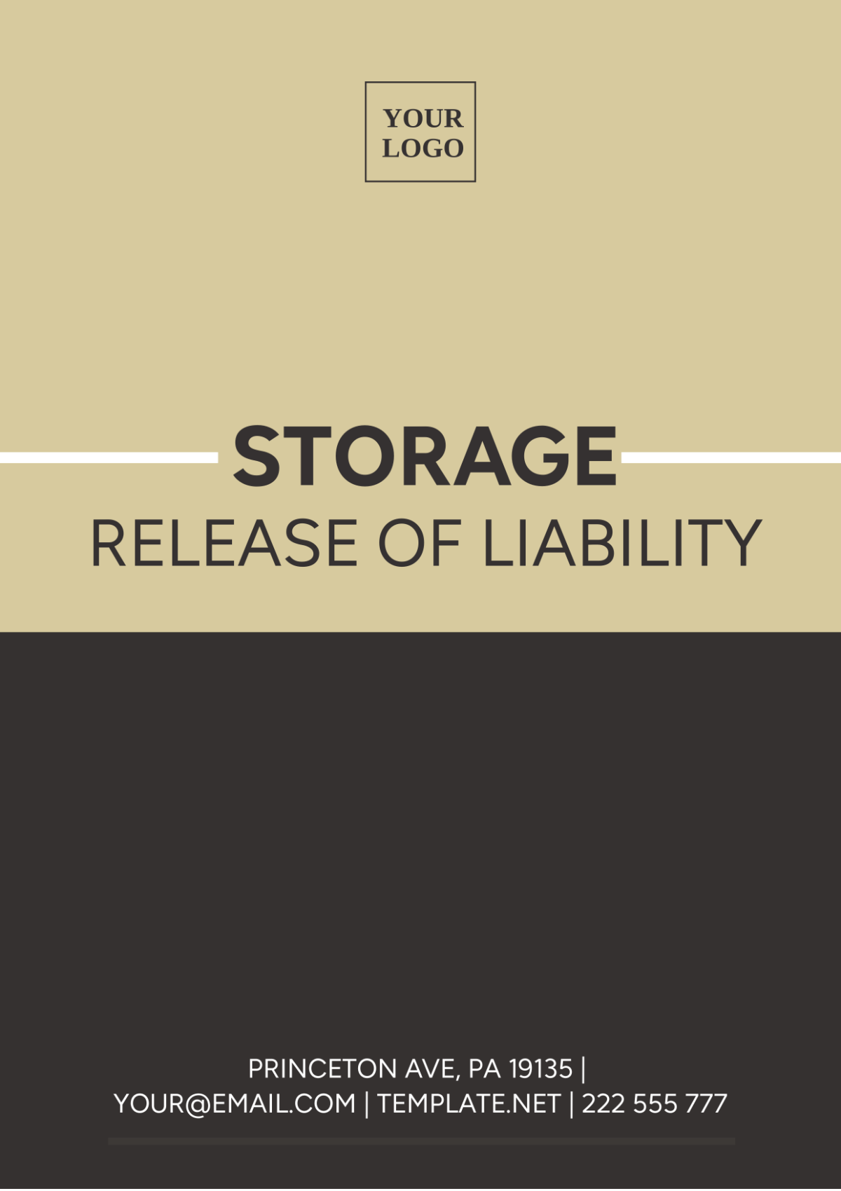 Storage Release Of Liability Template