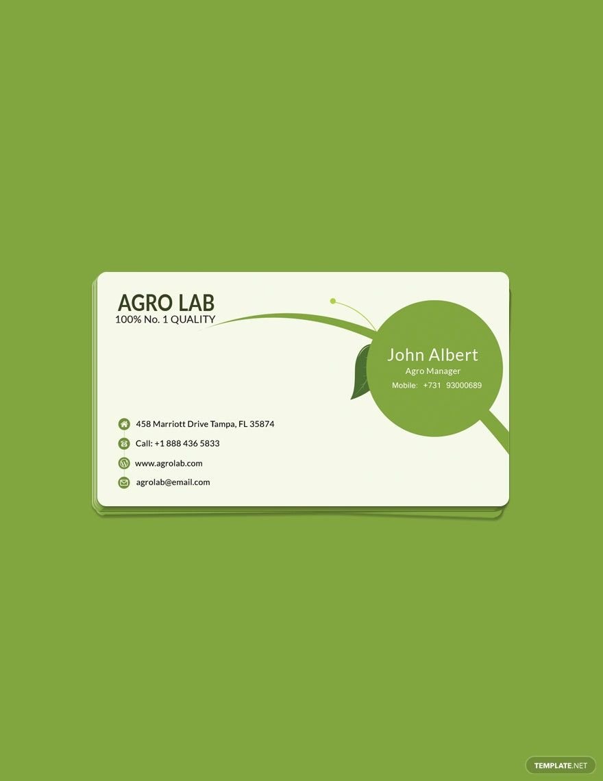 Agriculture Business Card Template