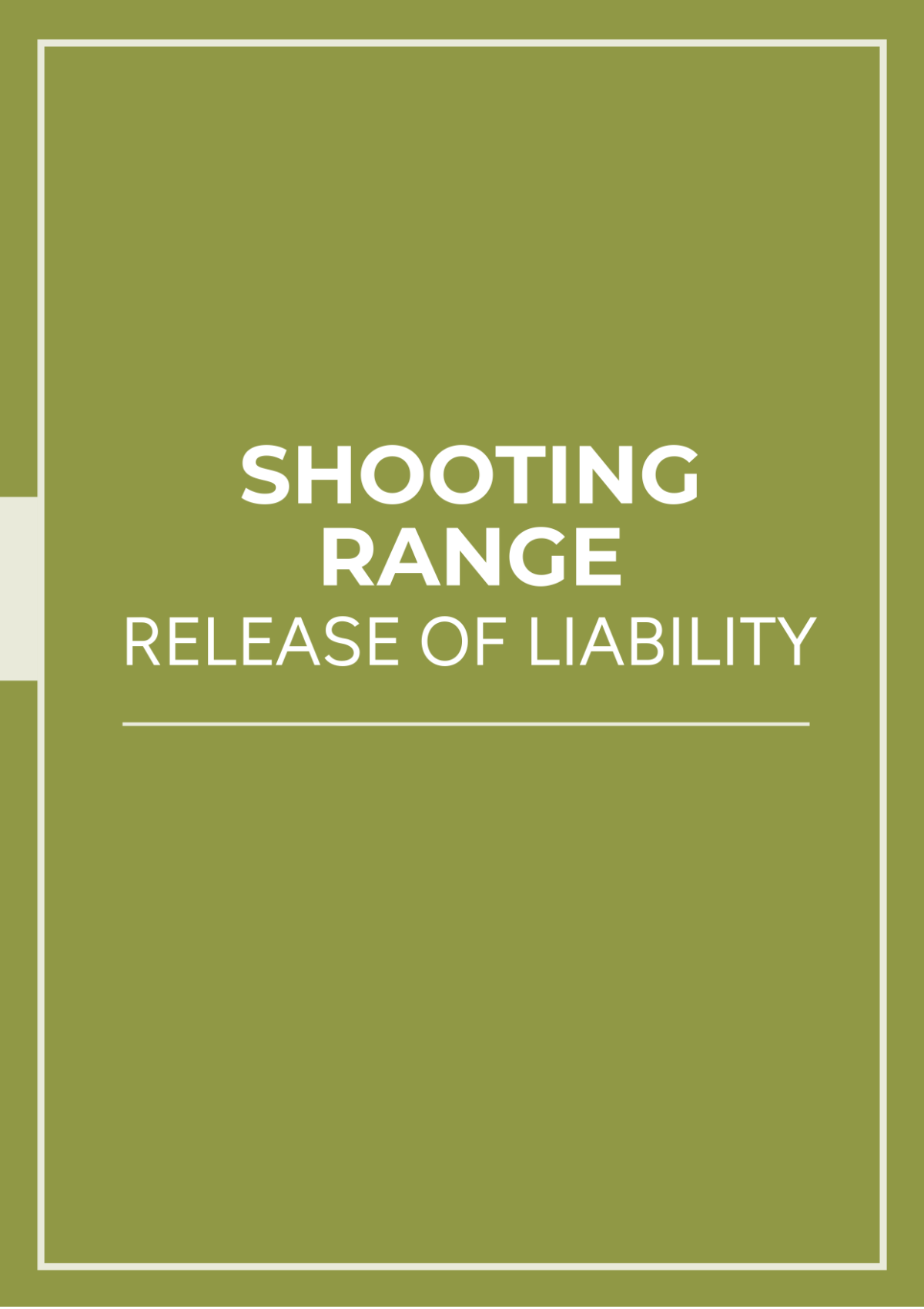 Shooting Range Release Of Liability Template