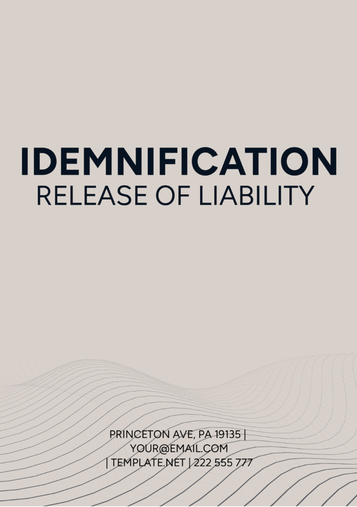 Free Indemnification Release Of Liability Template