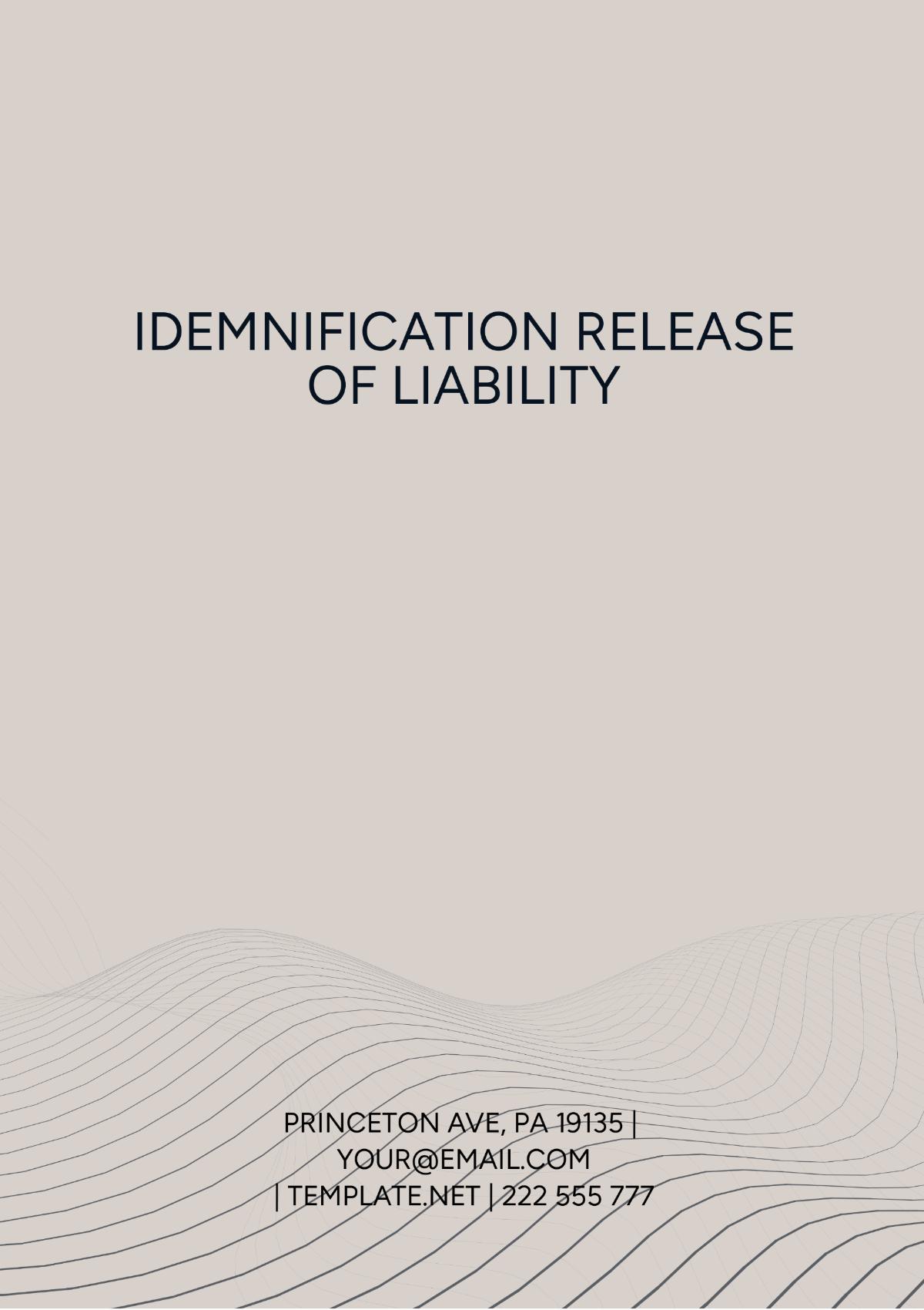 Indemnification Release Of Liability Template