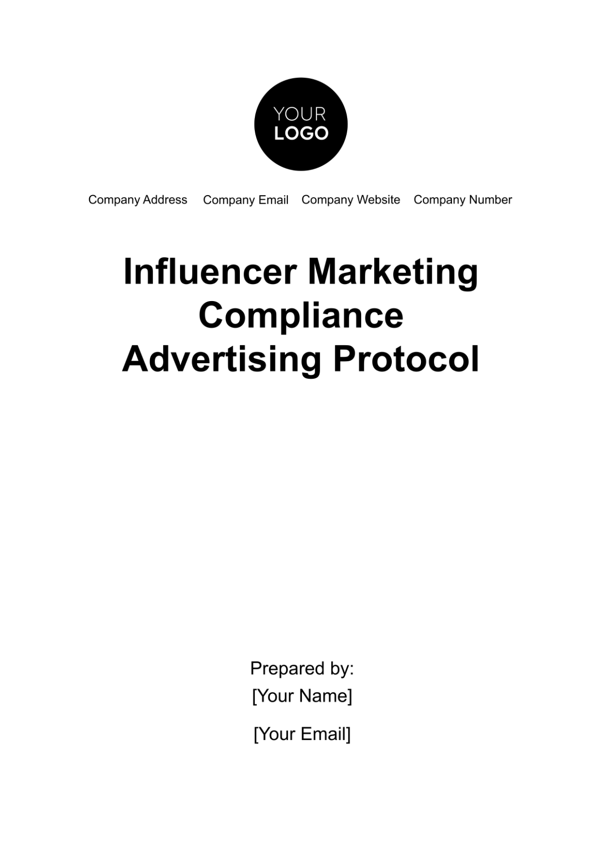 Influencer Marketing Compliance Advertising Protocol Template