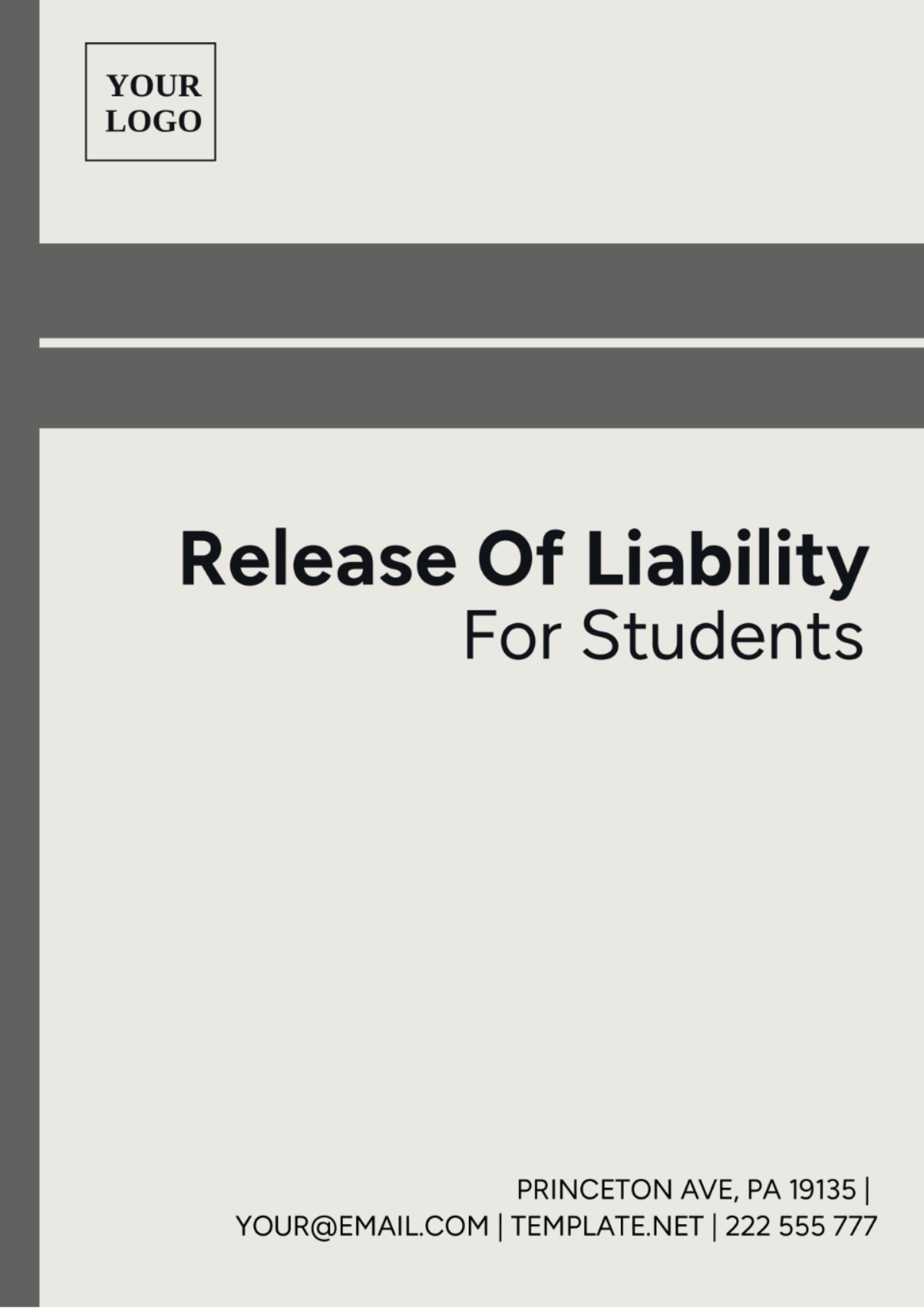 Free Release Of Liability For Students Template