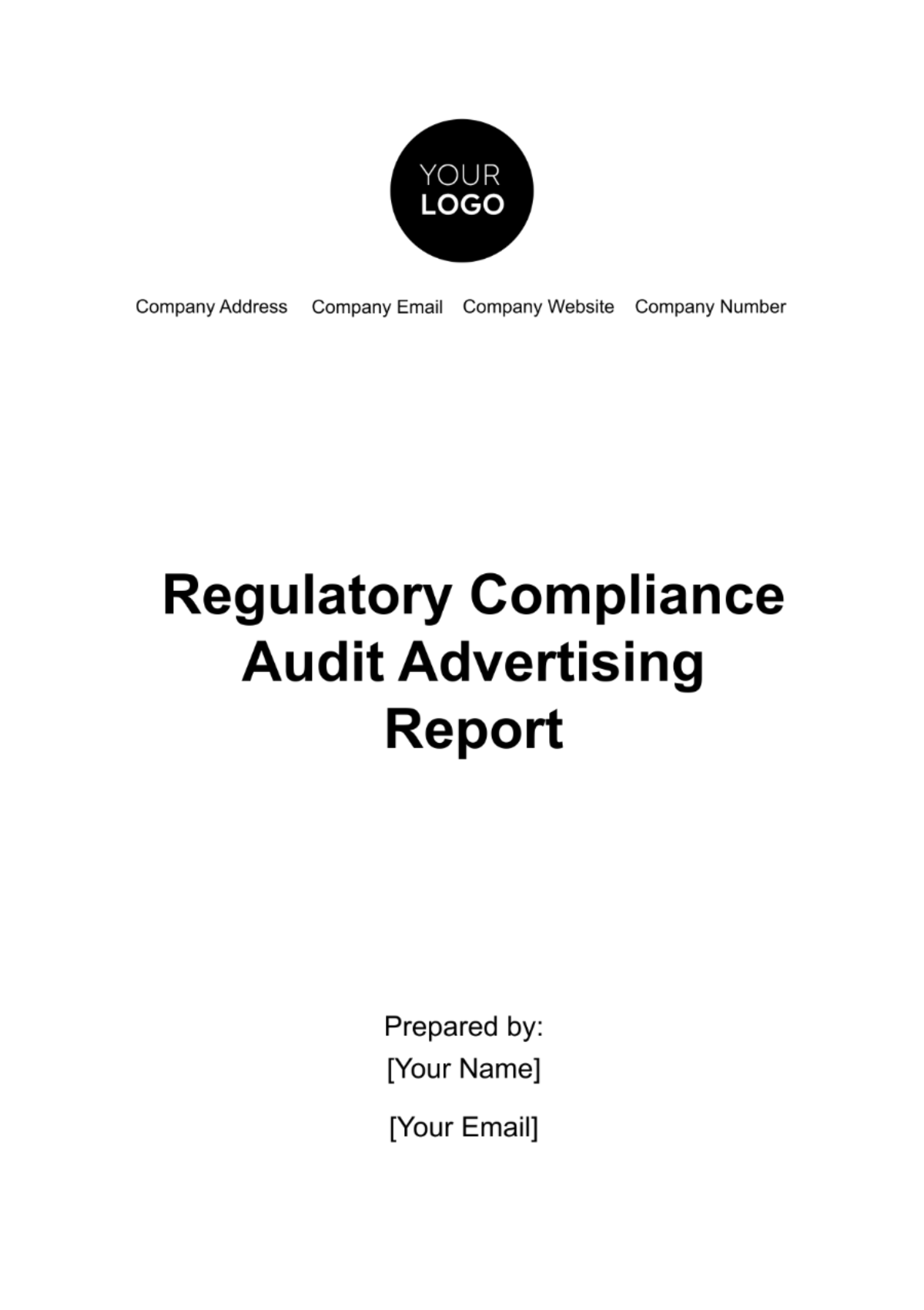 Regulatory Compliance Audit Advertising Report Template