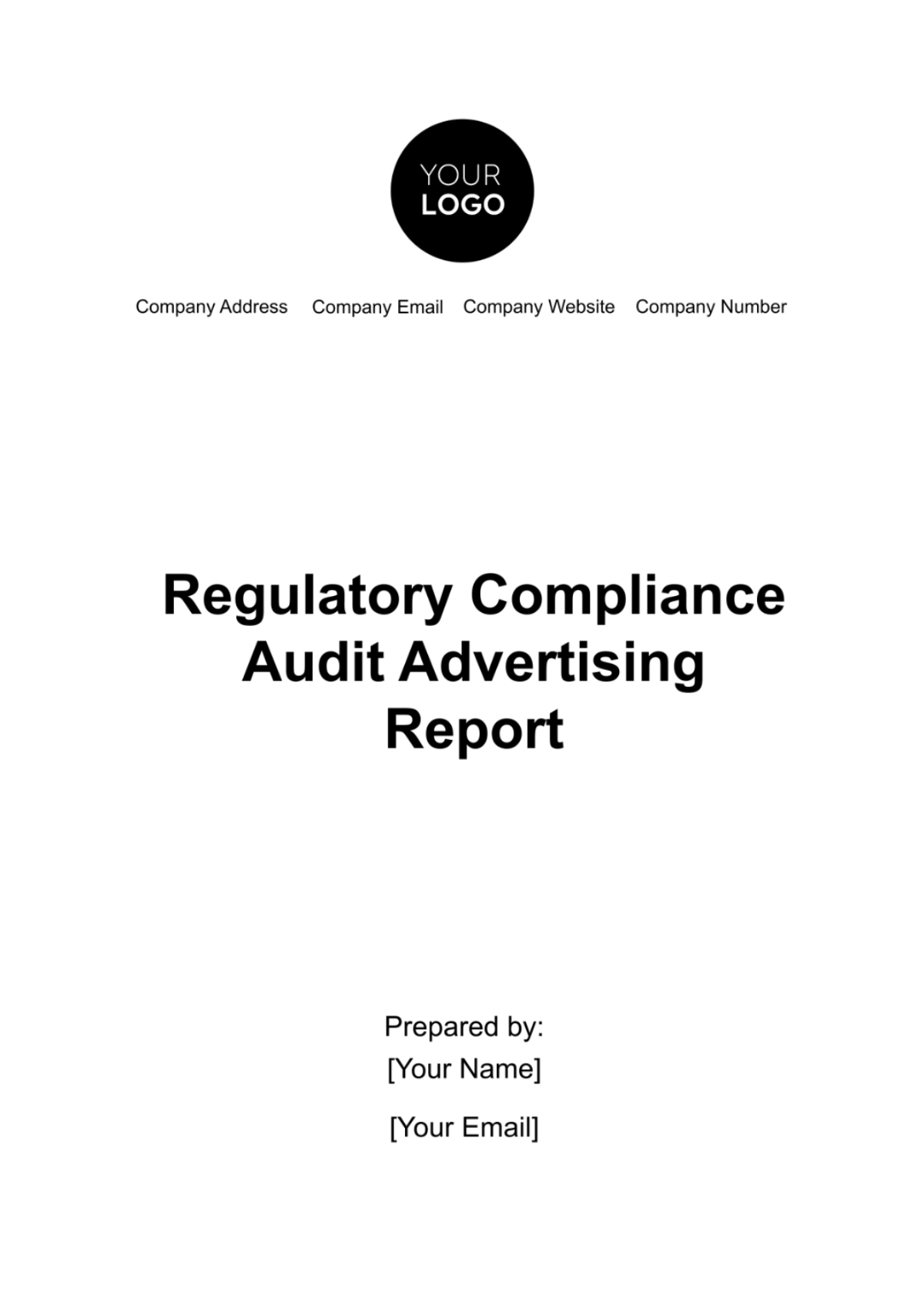 Regulatory Compliance Audit Advertising Report Template - Edit Online & Download