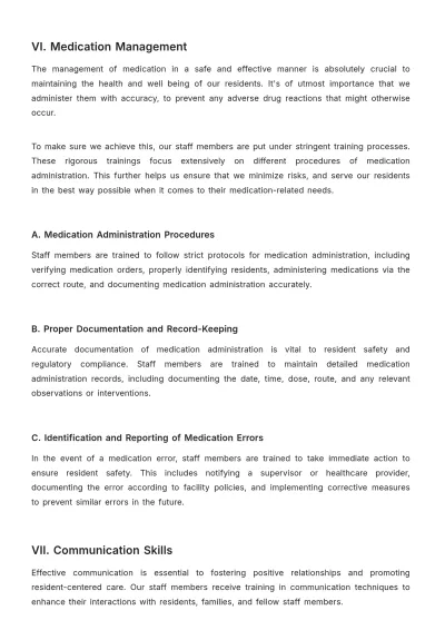 Free Nursing Home Facility Staff Training Guide Template to Edit Online