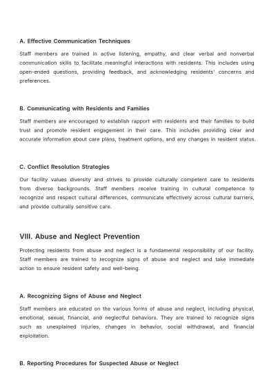 Free Nursing Home Facility Staff Training Guide Template to Edit Online