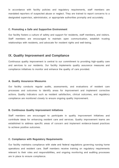 Free Nursing Home Facility Staff Training Guide Template to Edit Online