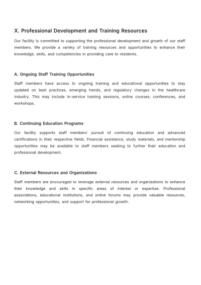 Free Nursing Home Facility Staff Training Guide Template to Edit Online