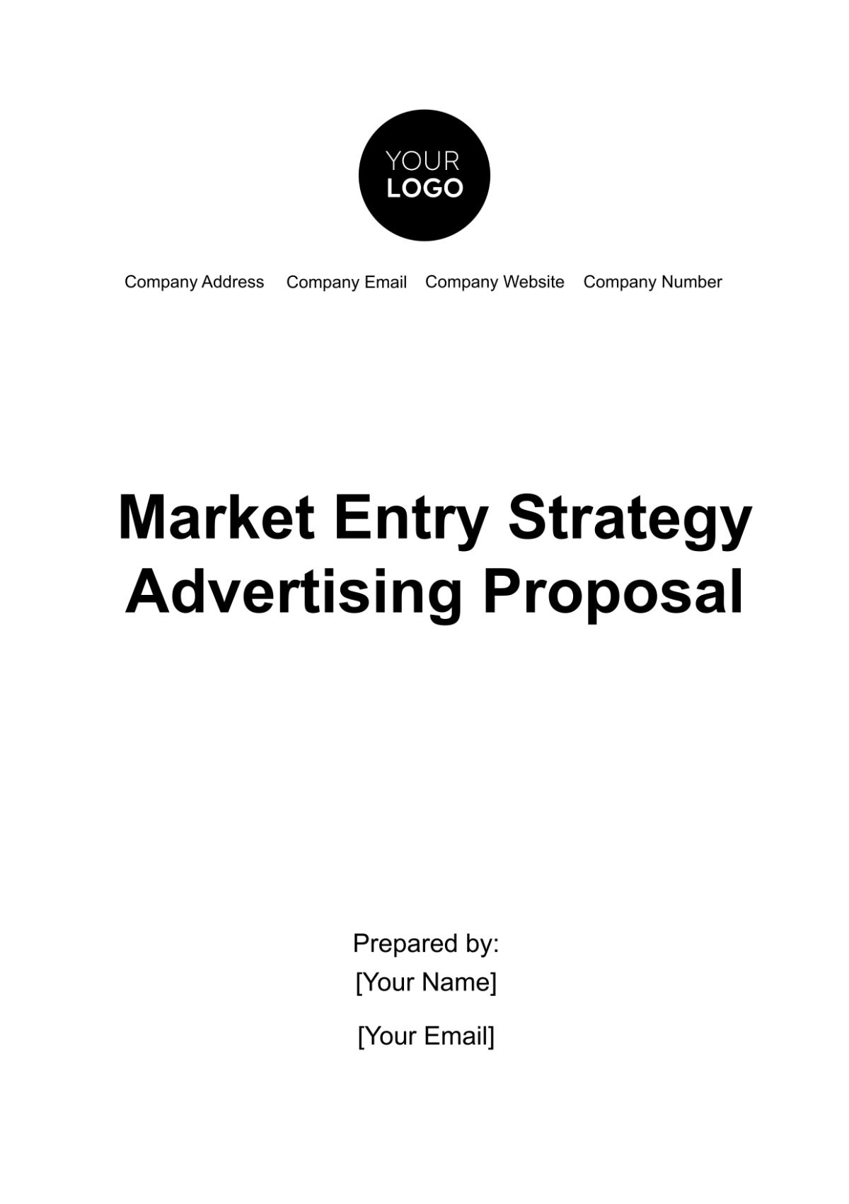 Free Market Entry Strategy Advertising Proposal Template