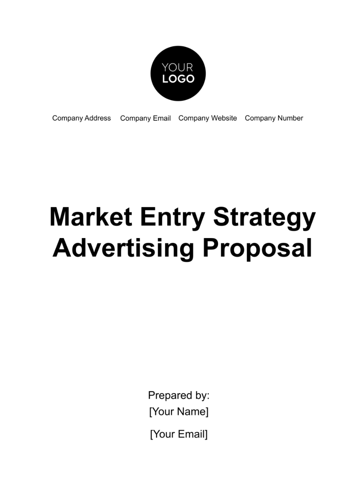 Market Entry Strategy Advertising Proposal Template - Edit Online & Download