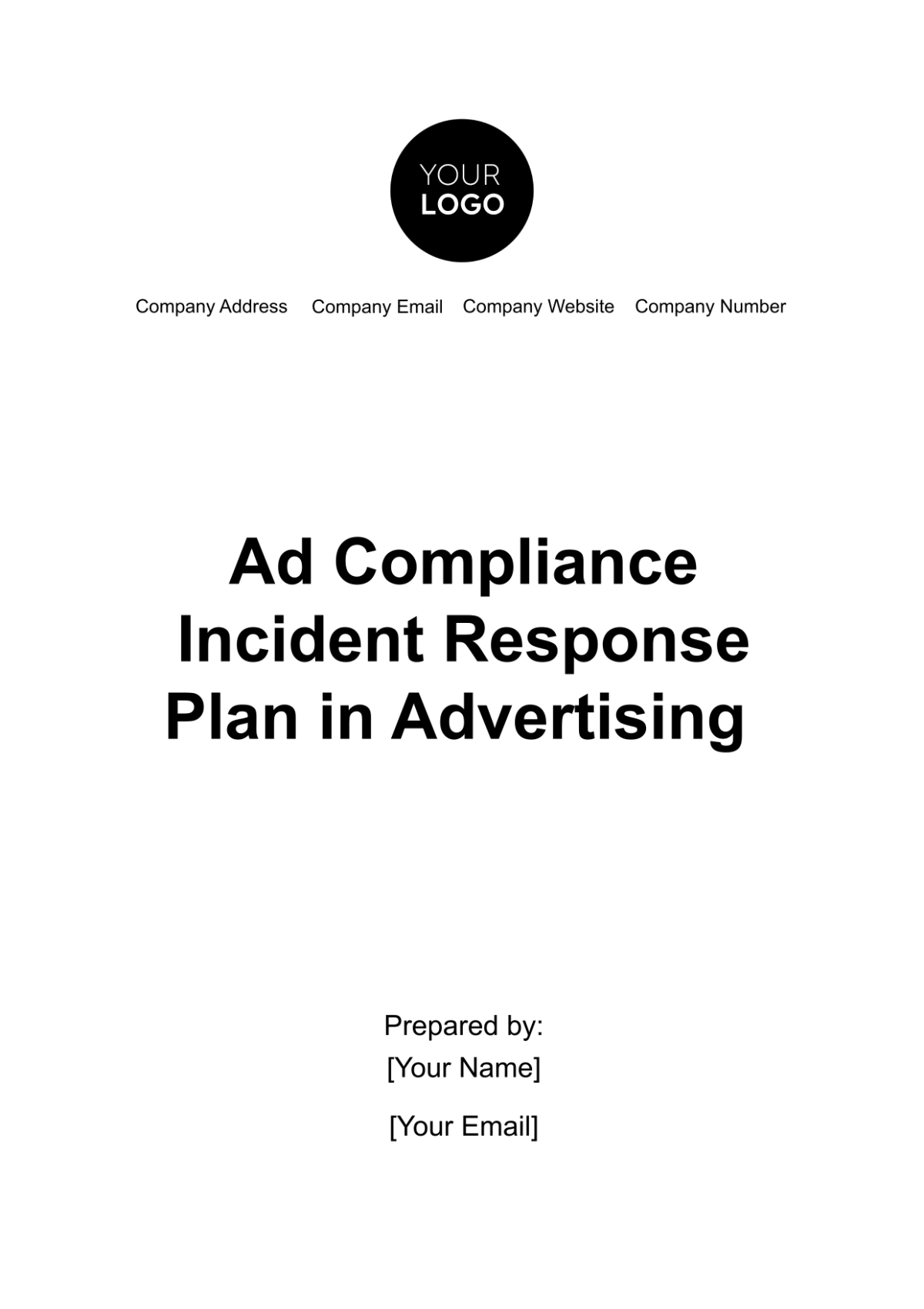 Free Ad Compliance Incident Response Plan in Advertising Template