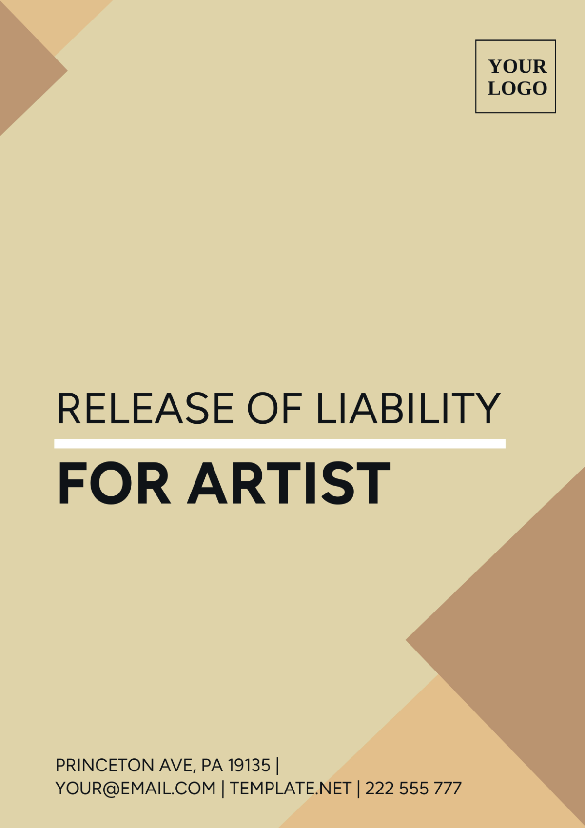 Free Release Of Liability For Artists Template