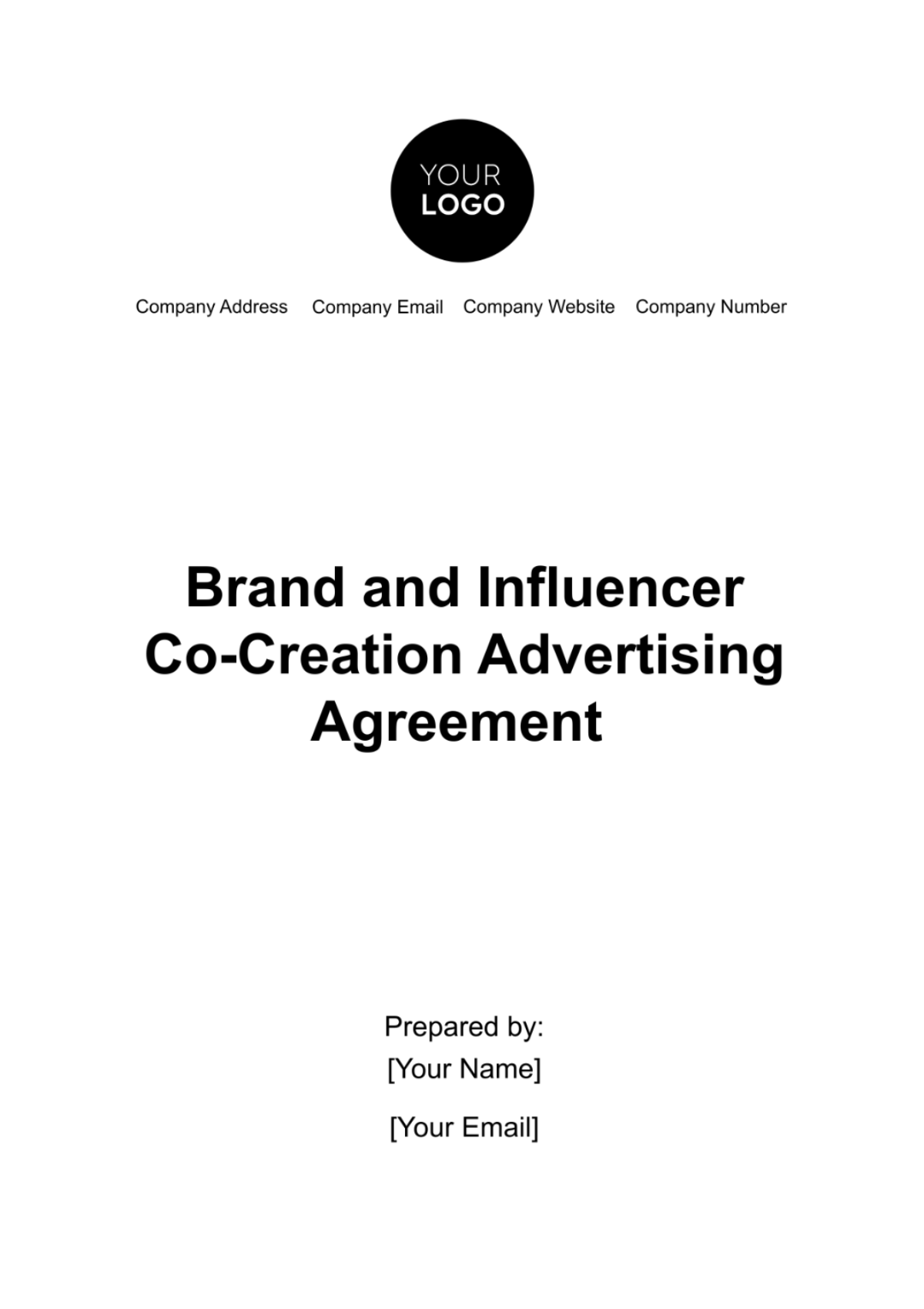 Brand and Influencer Co-Creation Advertising Agreement Template