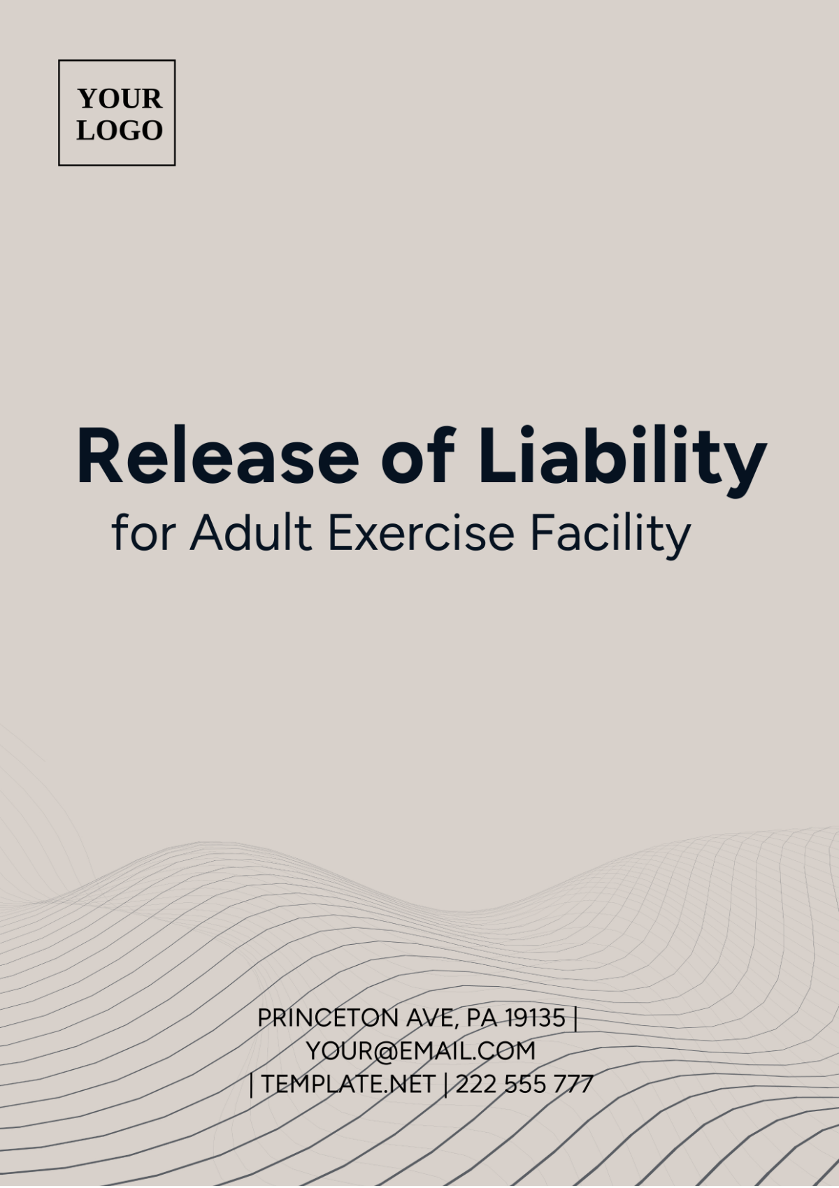 Release Of Liability For Adult Exercise Facility Template