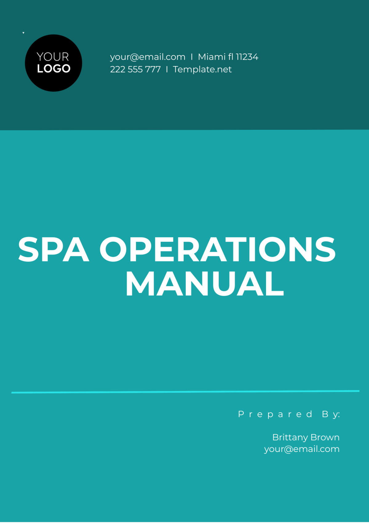 Spa Operations Manual Template