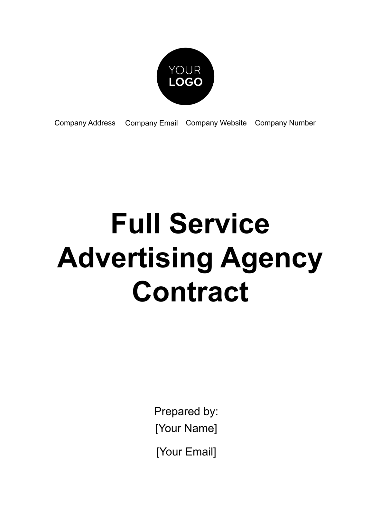 Full Service Advertising Agency Contract Template