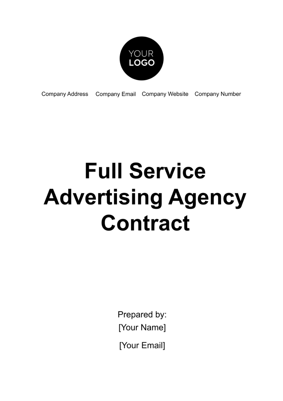 Full Service Advertising Agency Contract Template - Edit Online & Download