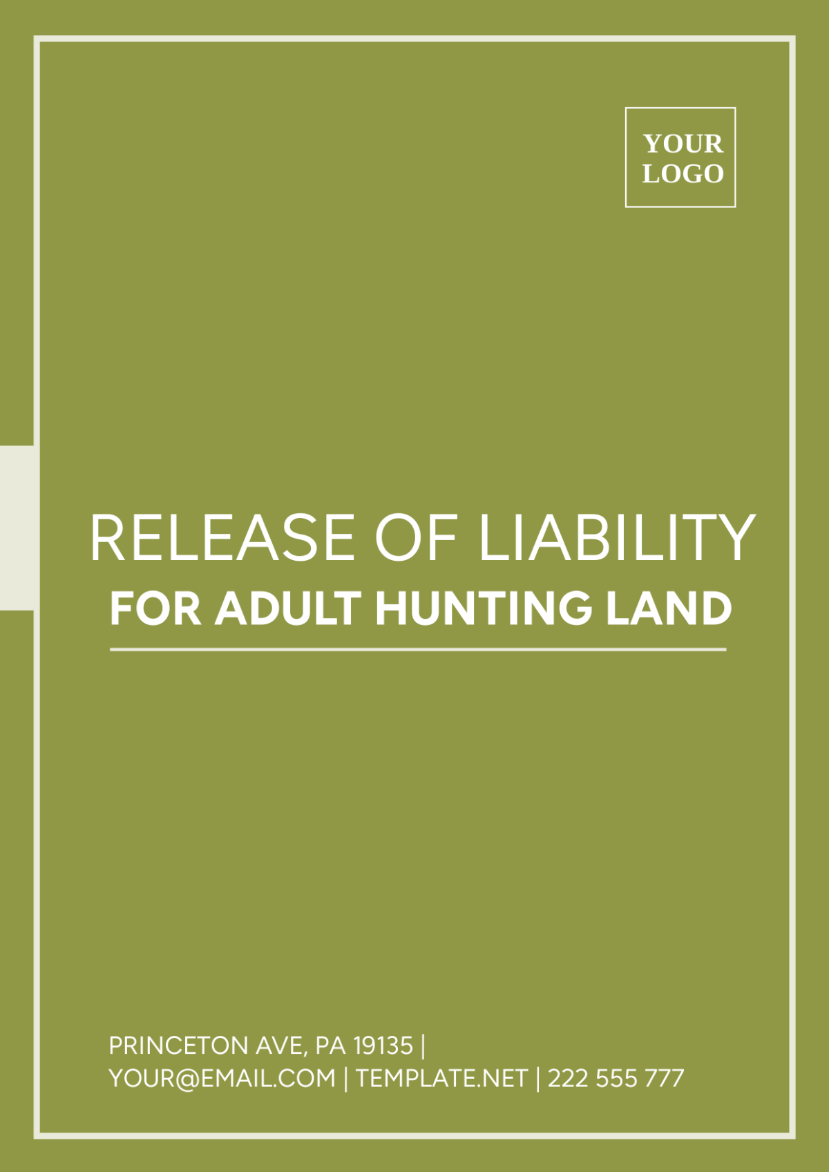 Free Release Of Liability For Adult Hunting Land Template