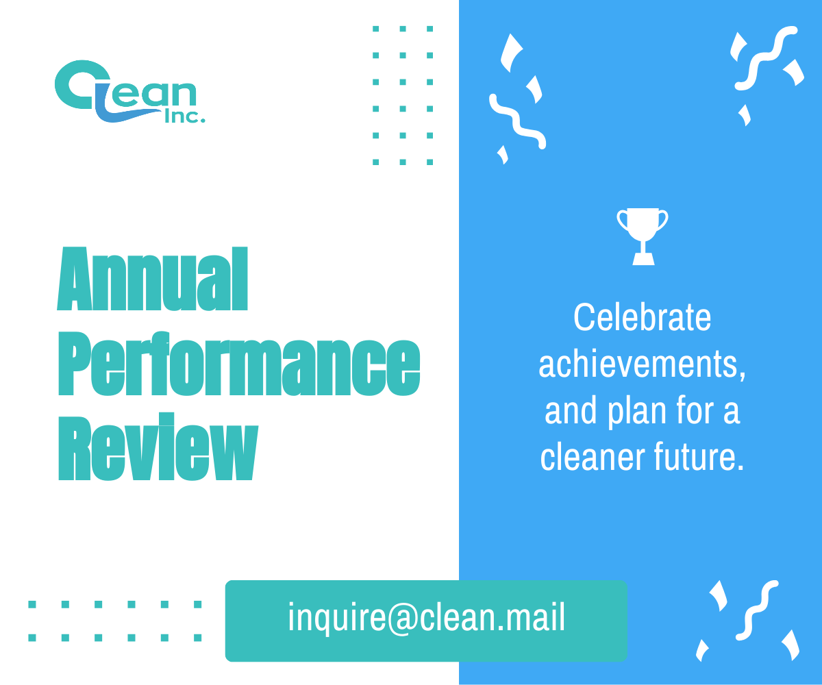 Free Cleaning Services Annual Performance Review Banner Template